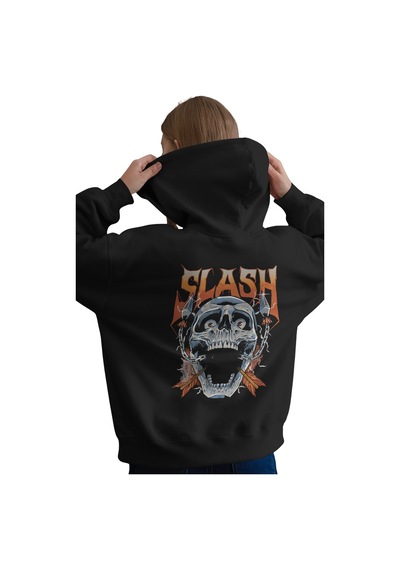 Sevbano Guns N' Roses Slash Rock Metal Müzik Grubu Baskılı Unisex Oversiz Siyah