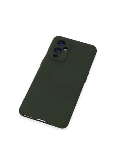 One Plus 9 Kılıf Nano İçi Kadife Silikon - Koyu Yeşil Düz Renkli