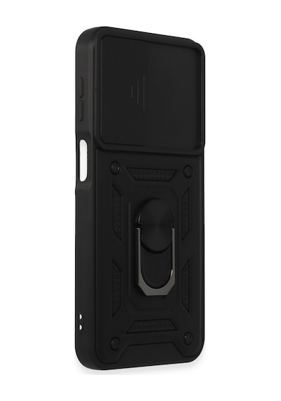 Samsung Galaxy Uyumlu - M34 5g Kılıf Pars Lens Yüzüklü Silikon - Siyah