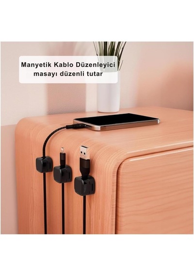 6 Adet Set Yapışkanlı Manyetik Kapaklı Kablo Düzenleyici Organizer, Ev, Ofis, Kablo Düzenleyici Belirtilmemiş 83799739