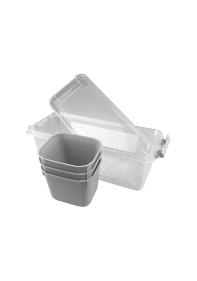 Hobby Life 3 Bölmeli Derin Grand Organizer Kutu 1.8 Litre Plastik Turuncu Diğer