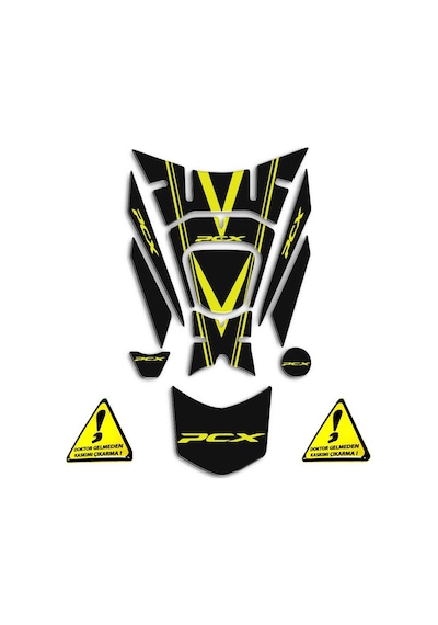 PCX 2018-20 TANK PAD Sarı Siyah 11 Parça