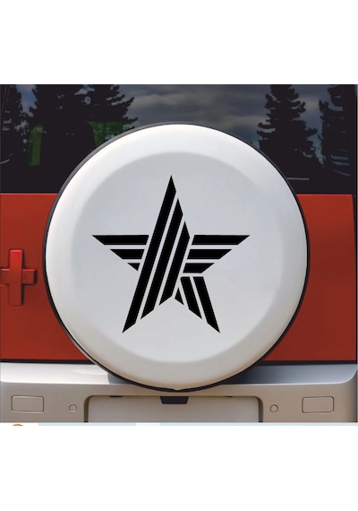 Çubuk Desenli Yıldız Sticker - Araba Oto Motosiklet Karavan Cam Sticker - 00059 20x20 Cm