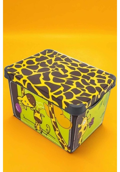 Style Box Giraffe Desenli 10 L Dekoratif Saklama Kutusu Çok Renkli