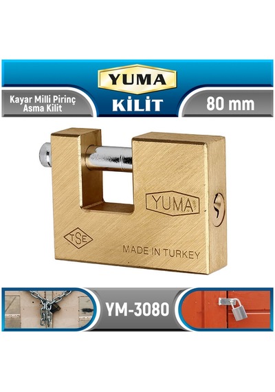 80mm Pirinç Kayar Milli Asma Kilit Ym-3080