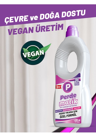 Perdematik Tül Dantel Perde ve Hassas Kumaşlar için Sıvı Deterjan 1200 ML