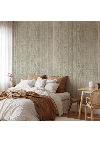 Kahve Açık Ton Ahşap Desen 16 M2 Duvar Kağıdı 390981 Çok Renkli
