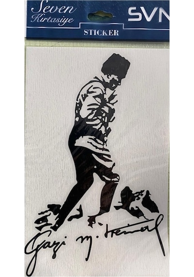 Atatürk Silüet Folyo Yapışkanlı Sticker - 2 Adet