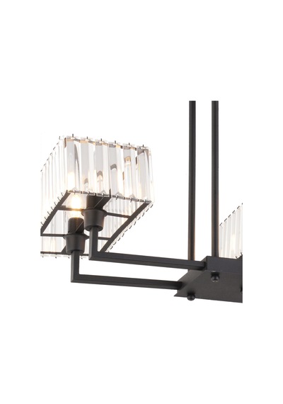 Brambles 6'Lı Siyah Kristalli Taşlı Modern Tasarım Kristal Salon Avize