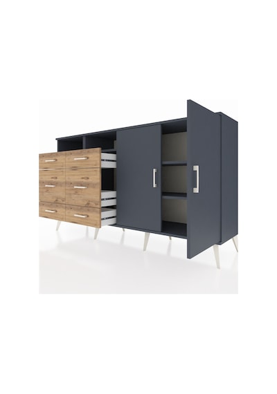 Hyperion Konsol 4 Raflı 6 Çekmeceli 2 Kapaklı 176x44x99 Antrasit-antrasit/çam Antrasit - Antrasit Hyperion Konsol 4 Raflı 6 Çekmeceli 2 Kapaklı 176x44x99 Antrasit-antrasit/çam Antrasit - Antrasit