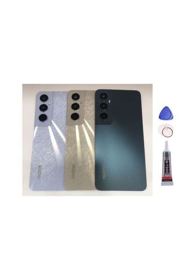 Realme C65 Mavi Arka Kapak Batarya Kapağı Pil Kapağı Yapışkan Ve Sökme Aparatıyla Beraber Full Set Mavi