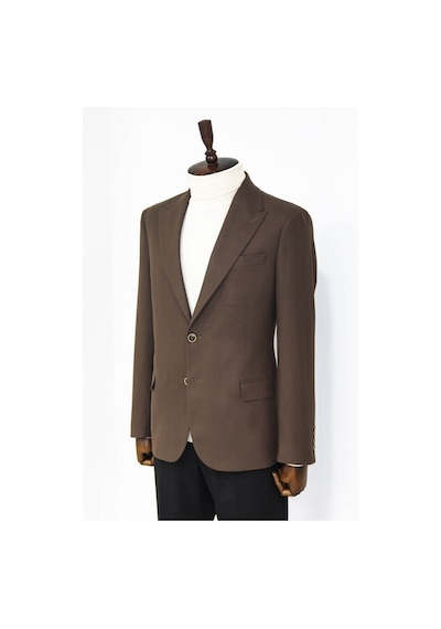 Wessi Desensiz Slim Fit Spor Kahverengi Erkek Ceket 001