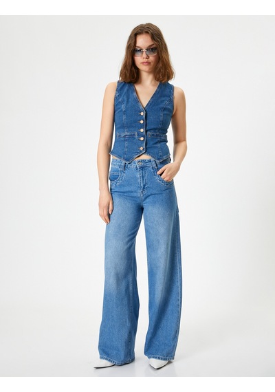 Koton Kot Yelek Kolsuz Düğmeli V Yaka Fleto Cepli Slim Fit Orta İndigo 5wal20001md İndigo Koton Kot Yelek Kolsuz Düğmeli V Yaka Fleto Cepli Slim Fit Orta İndigo 5wal20001md İndigo