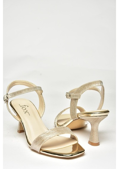 Fox Shoes U569519914 Altın Sim Topuklu Kadın Ayakakbı Altın