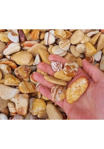 DOLOMİT TAŞI SARI ÇİZGİLİ 4-6 cm 5 KG DOĞAL DEKORASYON TAŞI