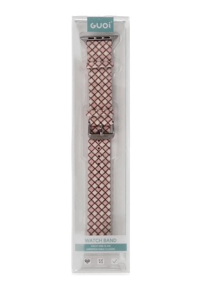 Newface Apple Watch 42mm Karo Motif Kordon - Pembe Diğer