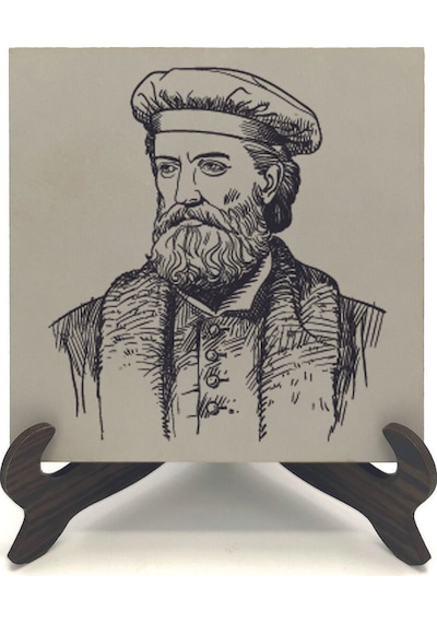 İtalyan Kaşif Marco Polo Baskılı Mdf Masaüstlük 10x10
