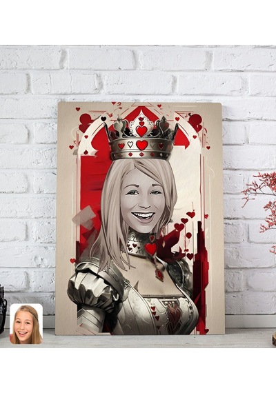 Bk Gift Kişiye Özel Maça Kızı Kraliçe Kanvas Tablo-1 20x30 , Sevgiliye Hediye, Arkadaşa Hediye Kobitmeyencom33351 Bk Gift