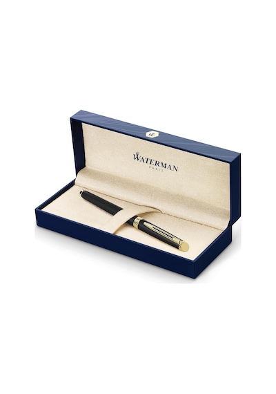 Waterman Hemisphere Mat Siyah Altın Tasarımlı Roller Kalem, Ince Çok Renkli