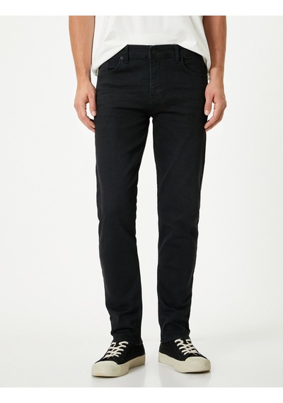 Koton Brad Jean Slim Fit Erkek Kot Pantolon 5WAM40042ID Siyah