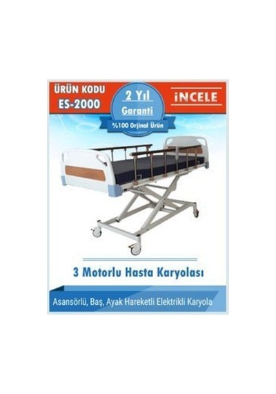 Hasta Yatağı 3 Motorlu Elektrikli Full Abs