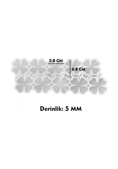 Epoksi Silikon Kalıp Yonca Bardak Altı Ve Magnet Kalıp 6.8 Cm 10 Lu Şeffaf