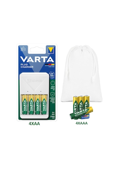 Varta Plug Şarj Cihazı+4x2100mah Aa Şarjlı Kalem+4x800 Aaa İnce