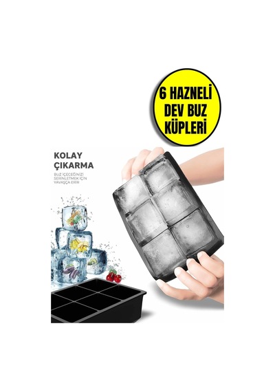 Büyük Buz Küpü Kalıbı, Kokteyl, Meşrubat Silikon Eski Moda Buz Kalıbı