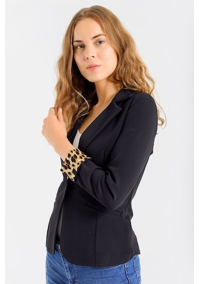 Jument Yakalı Flato Cepli Kolu Duble Uzun Kol Ofis Şık Blazer Kumaş Ceke (429922571)
