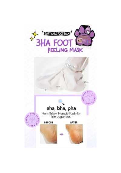 Ayak Soyucu Çorap Maske Soyulan Ayak Maskesi 3ha Foot Peeling Mask