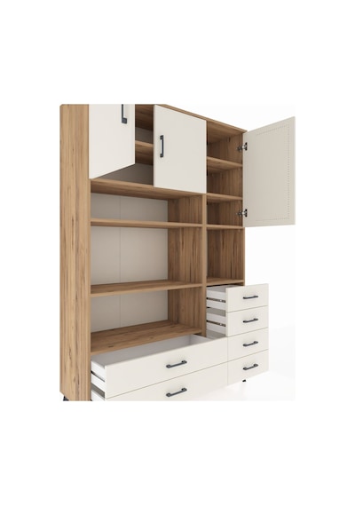 Hyperion Dolap 9 Raflı 6 Çekmeceli 3 Kapaklı 132x44x195 Çam-a... Çam Hyperion Dolap 9 Raflı 6 Çekmeceli 3 Kapaklı 132x44x195 Çam-a... Çam