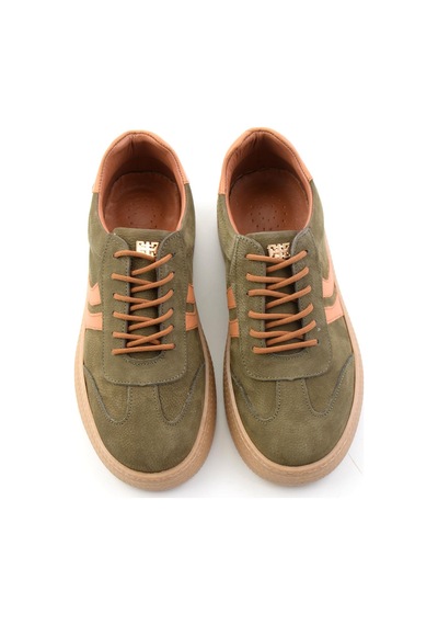 Bambi Yeşil Nubuk Hakiki Deri Kadın Sneaker K01753222201