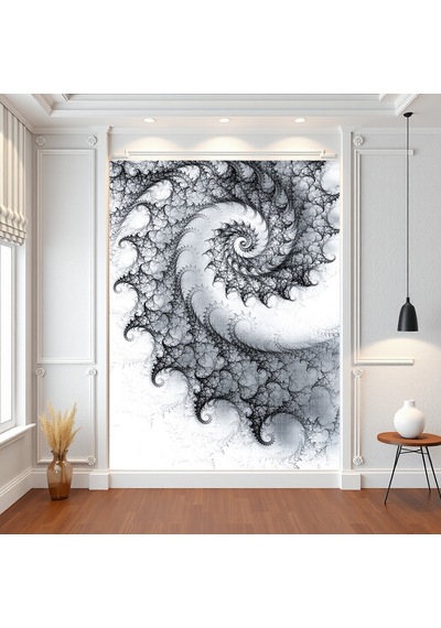Monokrom Spiral Poster Duvar Kağıdı Renkli