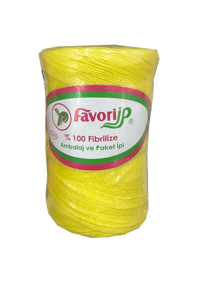 Favori İp 5000 Denye -0.8 Mm- Ambalaj Ve Paket İpi Naylon Burgulu Örgü Çamaşır İpi - Sarı - 1 Adet