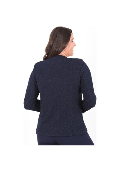Ladies First Büyük Beden 3115 Lacivert Ceket+Atlet Abiye Ikili Takım