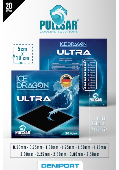Pullsar Ice Dragon Ultra Termal Pad 100 x 50 x 0.50 MM 20.0 W/M x K