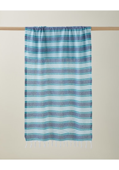 Striva Rejenere Çizgili Peştamal 80x150 Cm Lacivert-yeşil