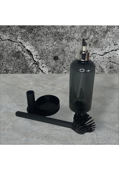 Plastik Sıvı Sabunluk Ve Silikon Bulaşık Sıyırma Fırçası Kutuludur Çok Renkli