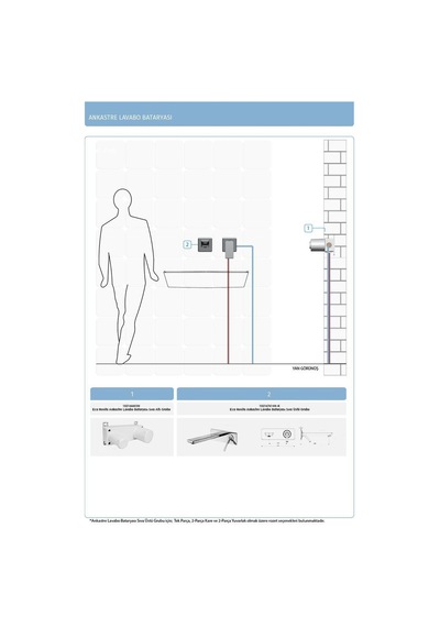 Eca Novita Ankastre Gömme Lavabo Bataryası Set 102167614H-K+102166603H
