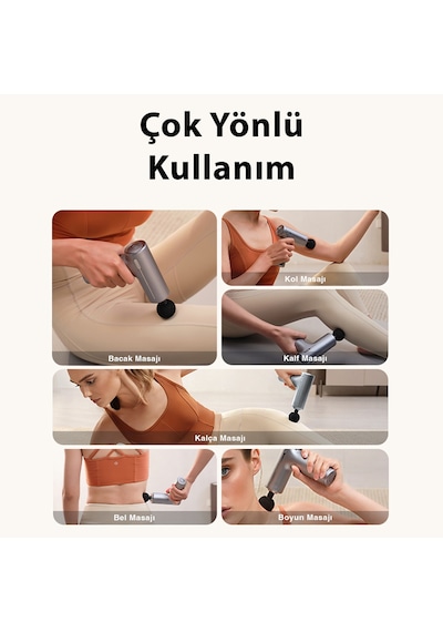SKG F1 Pro Şarjlı Masaj Tabancası | 6 Darbe Yoğunluğu, 4 Farklı Başlık, Portatif Tasarım, Bütün Vücut Uyumlu