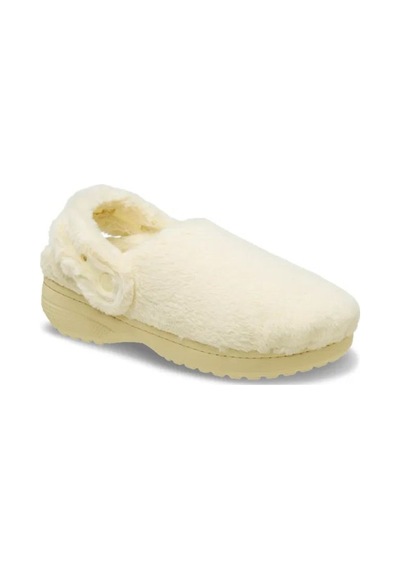 Crocs Classic Unfurgettable Clog Unisex Peluş Terlik 21116-108 Ekru