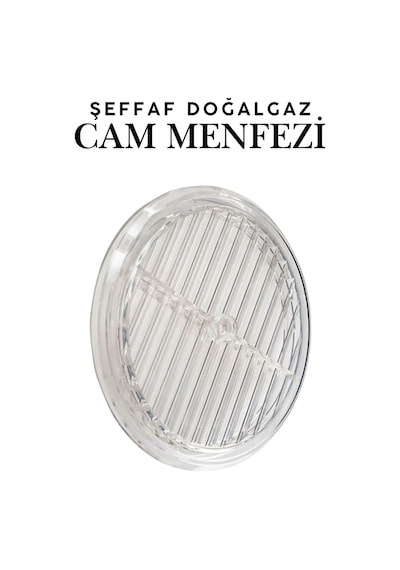 Doğalgaz Havalandırma Yuvarlak Mutfak Cam Menfezi Şeffaf 18cm Hava Akış Kanalı Güvenlik Gaz Kaçağı