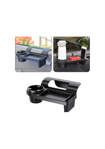 Bardaklık+telefon Tutucu Araç İçi Organizer Siyah