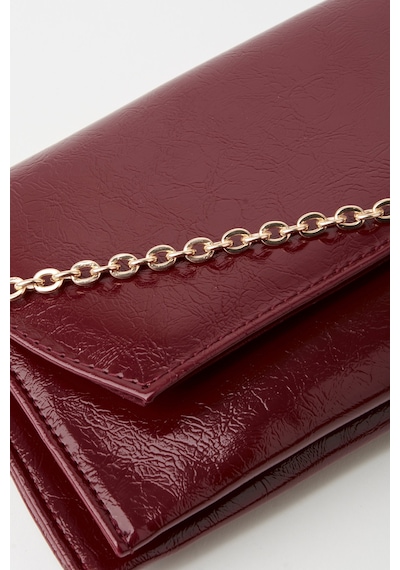 Vivaq Kadın Bordo Zarf Tasarım 2 Bölmeli Mini Zincir Askılı Çıt Çıt Kapama Clutch Ve El Çantası