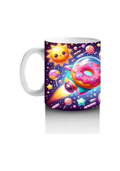 Çocuklara Sütü Sevdiren Kozmik Donut Şenliği Kupa Bardak Renkli