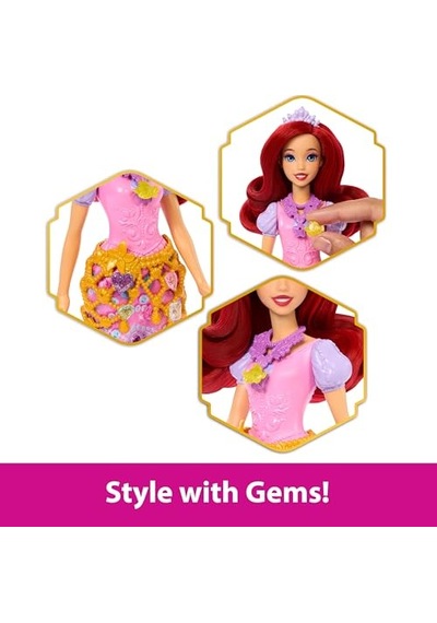 Filmden İlham Alan Mattel Disney Prensesi Ariel Bebek, Aksesuarlar, Kalp Şeklinde Değerli Taş Kutusu İle Çocuk Yüz Genel
