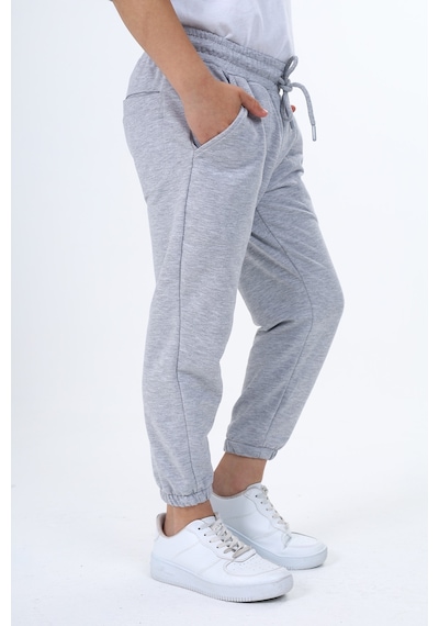 Toontoy Kids Toontoy Erkek Çocuk Pamuklu Beli Bağlamalı Jogger Eşofman Alt 23316 Gri Melanj