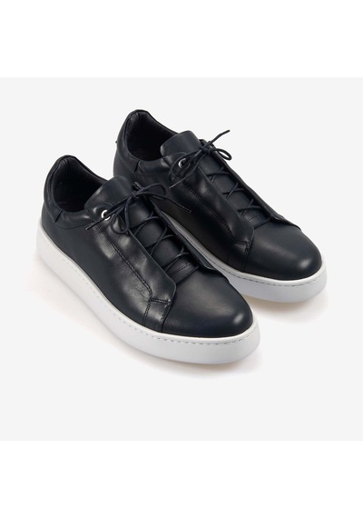 Kemal Tanca Erkek Eva Taban Hakiki Deri Casual Spor & Sneaker Ayakkabı 4444 Lacivert
