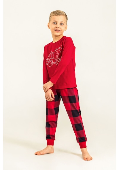 Rolypoly Erkek Çocuk Whoosh Ambulance Kırmızı Uzun Kol Pijama Takım Rp3871-c-v1 Rp3871-c-v1