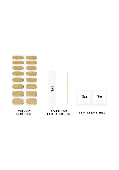 Golden Stardust Jel Tırnak 16 Adet, 1 Kullanım